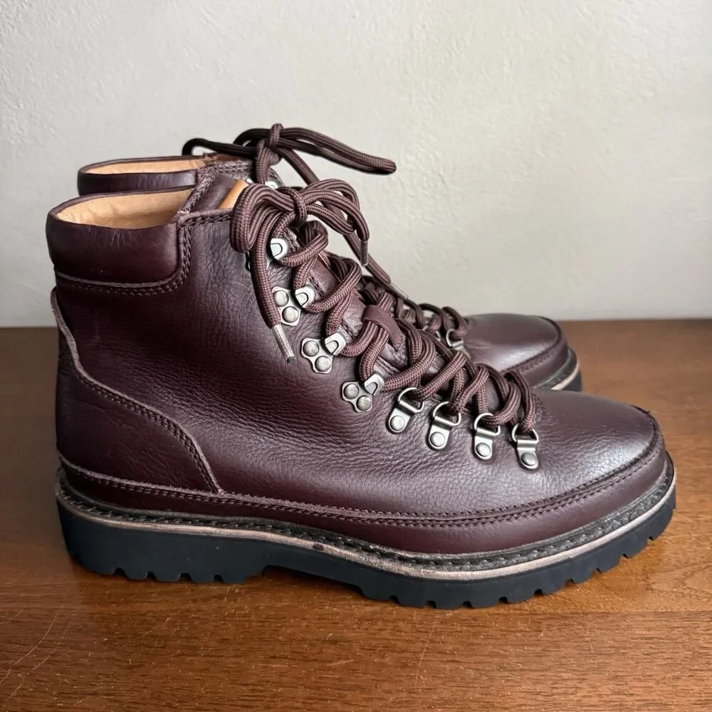 Kenneth Cole Gentle Souls Mens Donovan Brown Lug Hiker Boots Sz 10 NEW